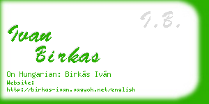 ivan birkas business card