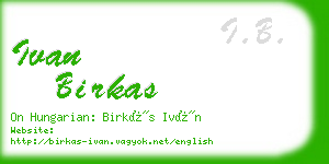 ivan birkas business card